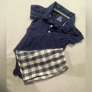 Baby 2-Piece Polo Bodysuit & Shorts Set